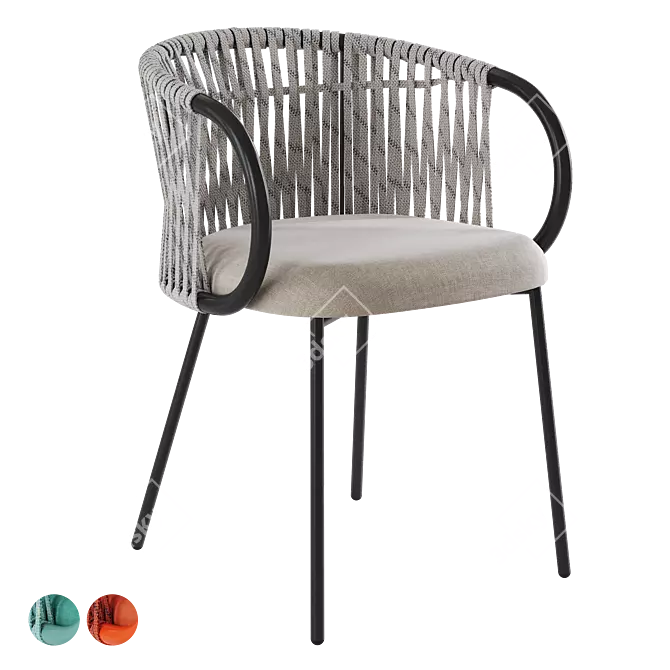 Stylish Chair Tuka by Connubia 3D model image 1