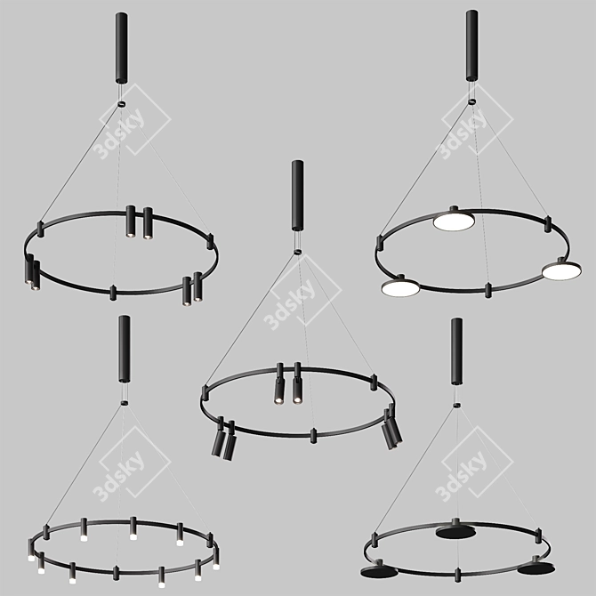 Esthetic Magnetic Circular Track Lighting 3D model image 1