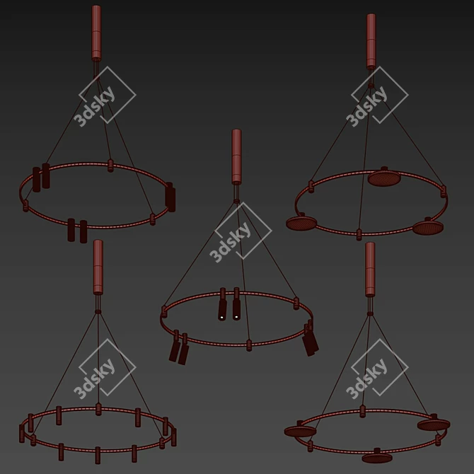 Esthetic Magnetic Circular Track Lighting 3D model image 7