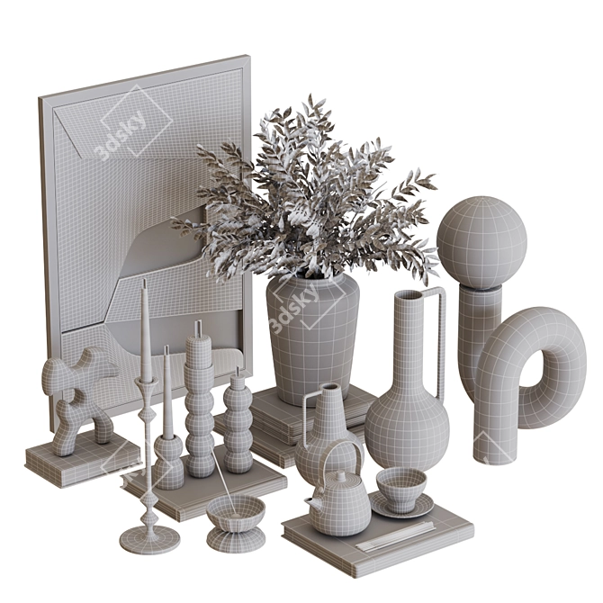 Ornamental 3D Model Set, 171K Polygons 3D model image 7