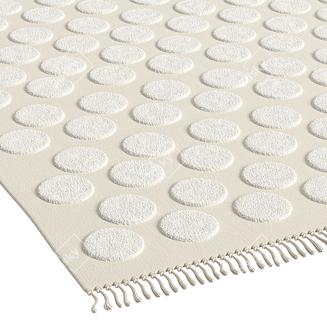 Contemporary Circles Hilo Tufted Rug 3D model image 2