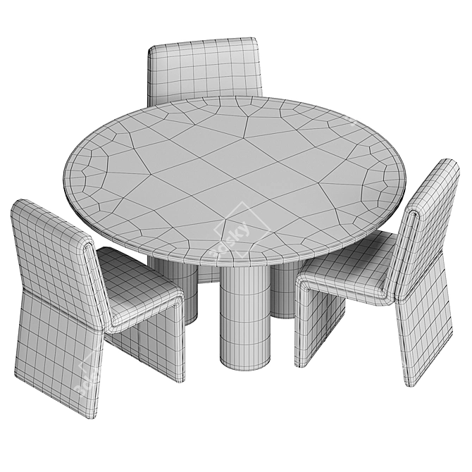 Branton Manor Dining Set 3D model image 4