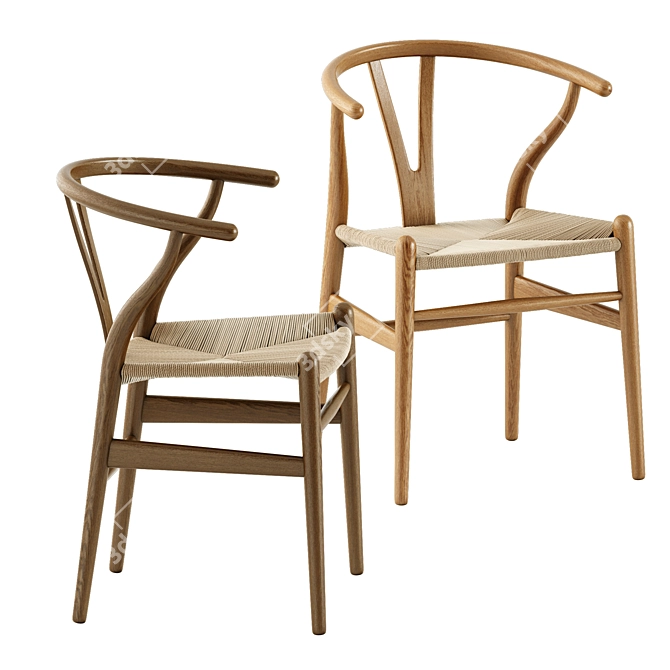 Scandinavian Dining Set in Oak 3D model image 4