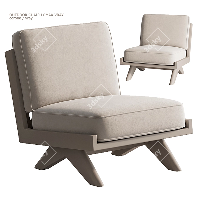 Elegant Outdoor Seating: LOMAX Chair 3D model image 1