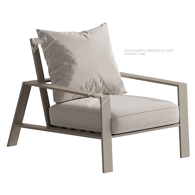 Elegant Outdoor Chair - BelleVue 3D model image 1