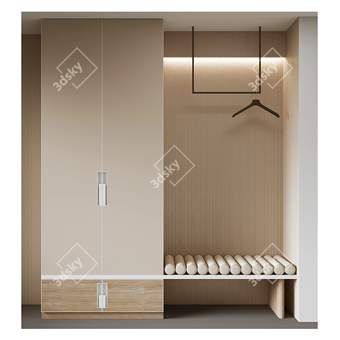 Modern Entryway Organizer Stand 3D model image 1