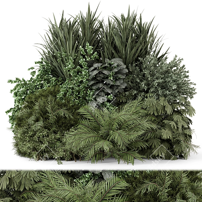 Lush Outdoor Plants Bush Collection 3D model image 1