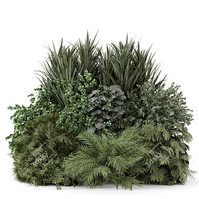 Lush Outdoor Plants Bush Collection 3D model image 3
