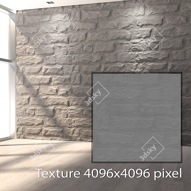 Seamless Concrete Block Textures 3D model image 2