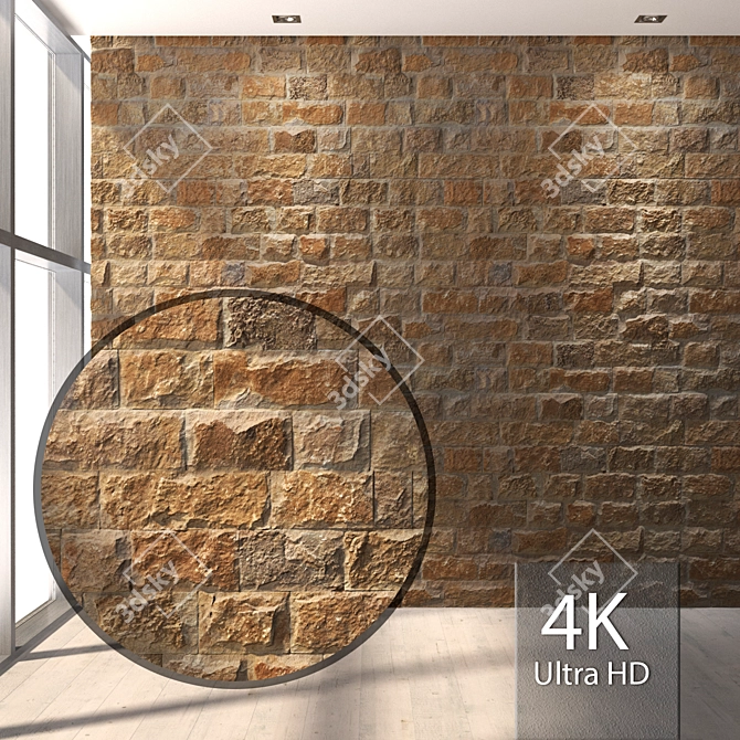 Seamless Stone Texture Set 3D model image 1