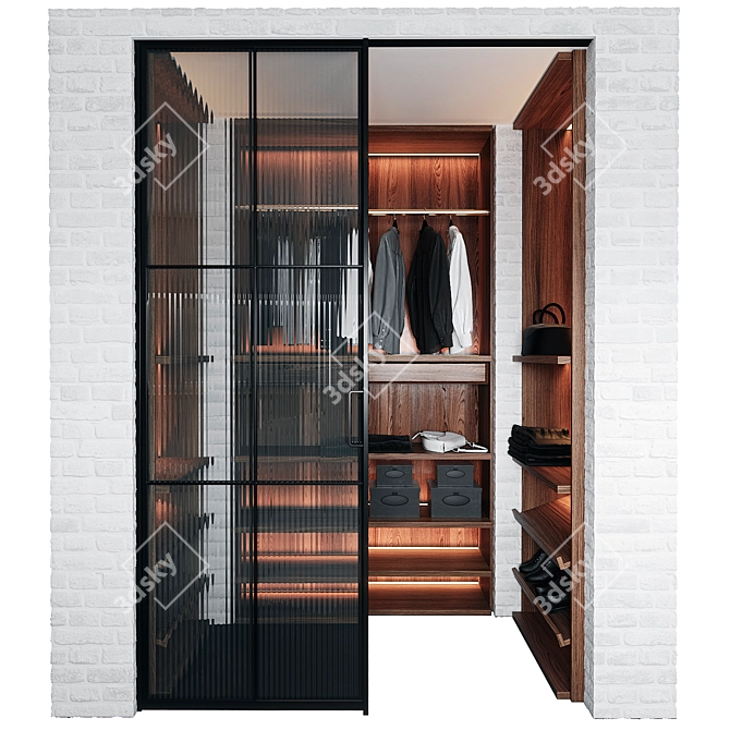 Contemporary Walk-In Closet | 3D Model 3D model image 1