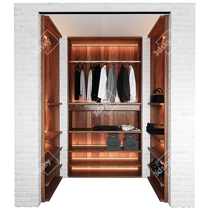 Contemporary Walk-In Closet | 3D Model 3D model image 3