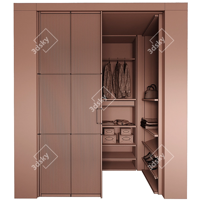 Contemporary Walk-In Closet | 3D Model 3D model image 5