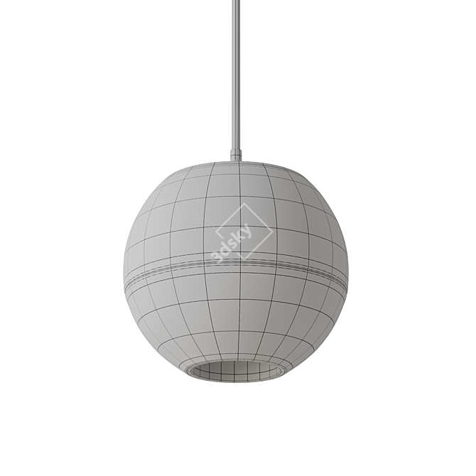 Sphere Metal and Wood Pendant 3D model image 3