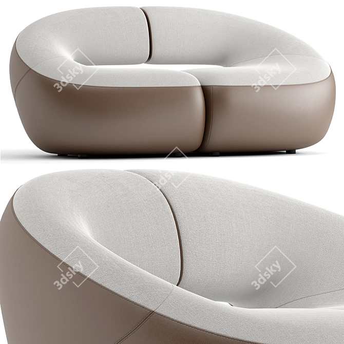 Elegant Abbracci Sofa by Wohl 3D model image 1