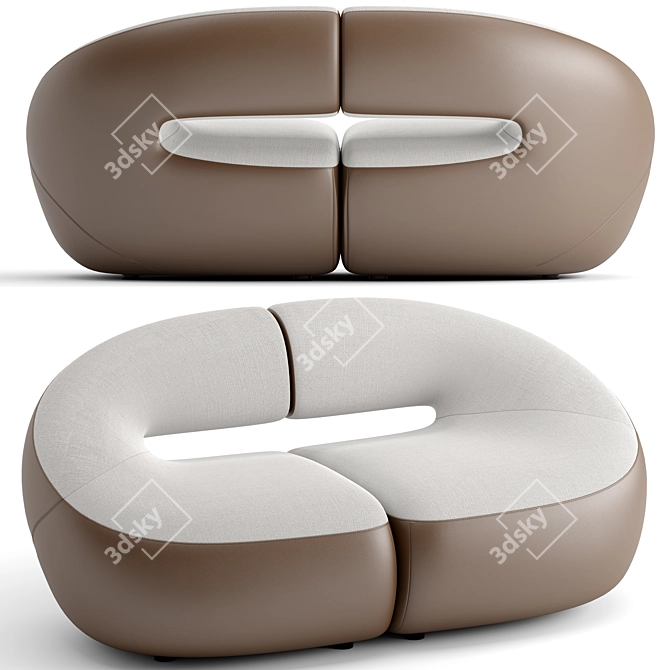 Elegant Abbracci Sofa by Wohl 3D model image 2