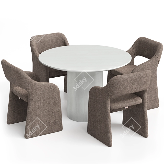 E7.6 Chair & Type D dining table 3D model image 4