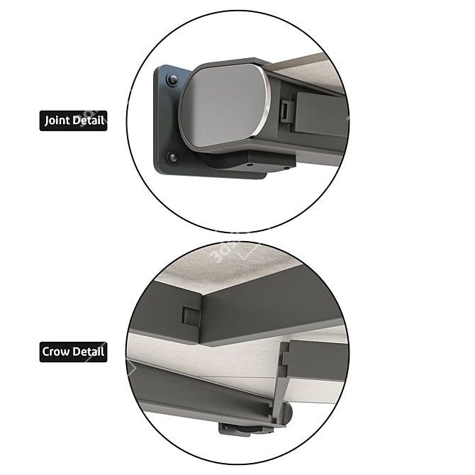 Dual Mode Mechanical Sunshade 3D model image 3