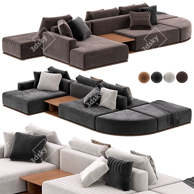 Eddie Double Sofa 3D Model 3D model image 1