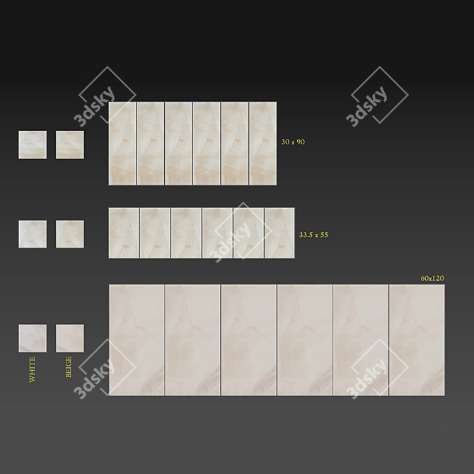 NAZA Beige White Tiles Bundle 3D model image 4