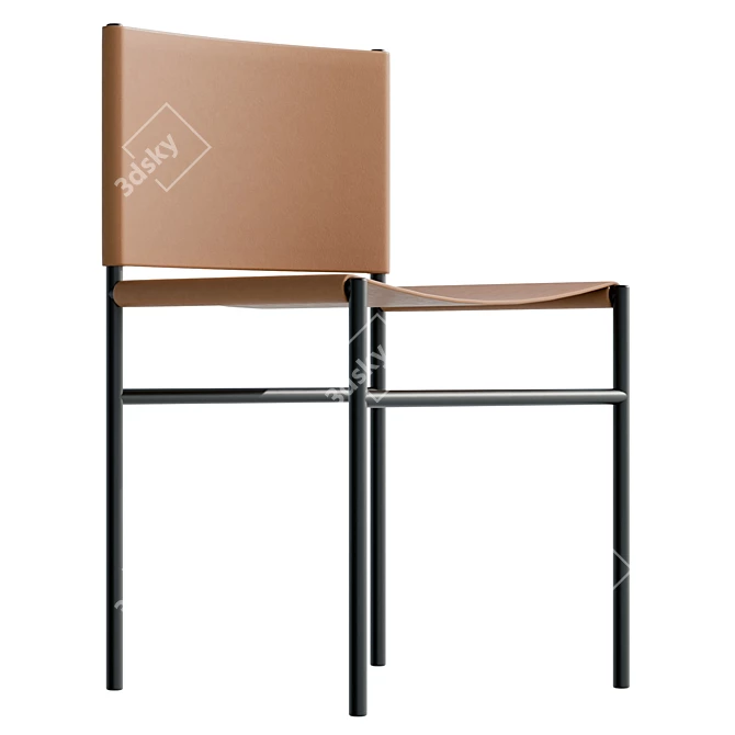 Real-sized UV Leather Outdoor Chair 3D model image 4