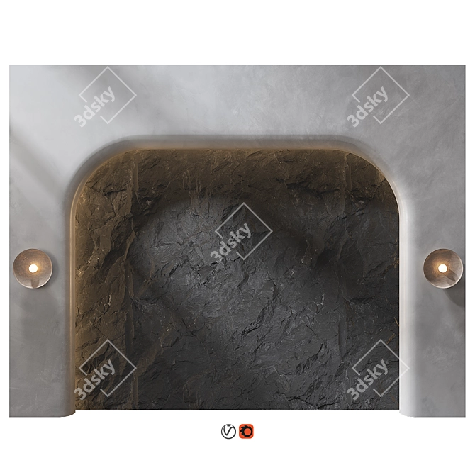 Elegant Wall Panel Headboard Decor 3D model image 1