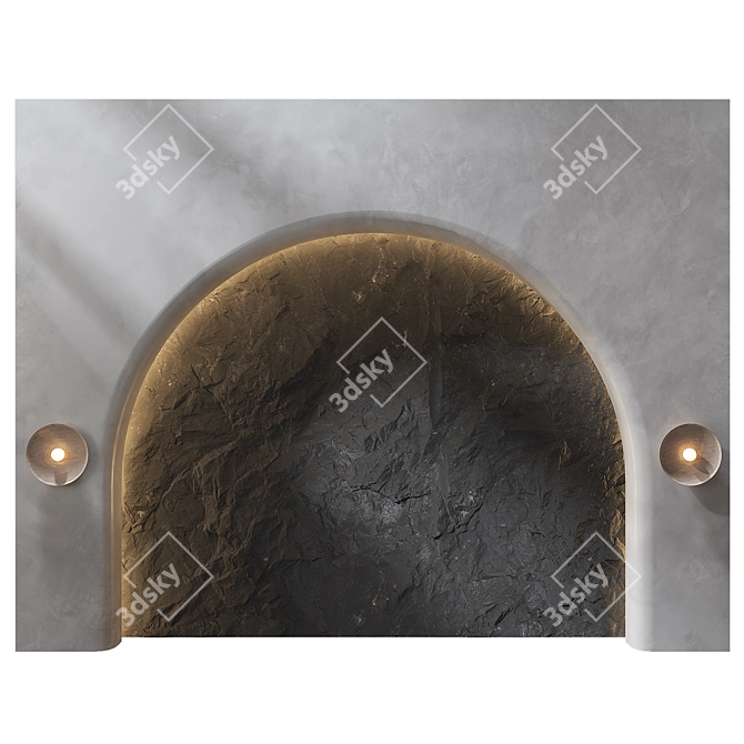 Elegant Wall Panel Headboard Decor 3D model image 2