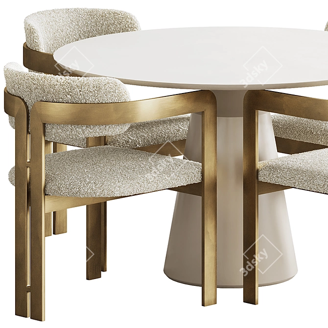 Elegant Donato Dining Set 3D model image 9