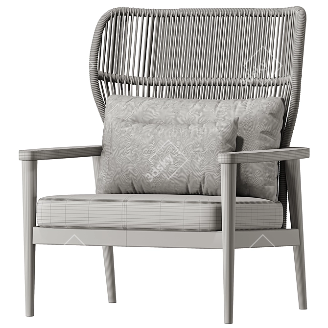 Modern Teos Armchair Outdoor Set 3D model image 3