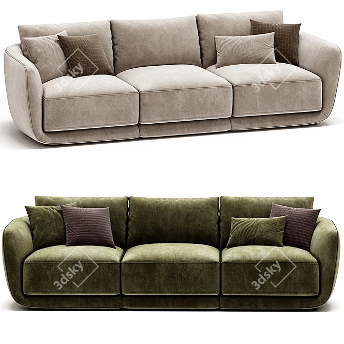 Modern Sofa Dario 3D Model 3D model image 2