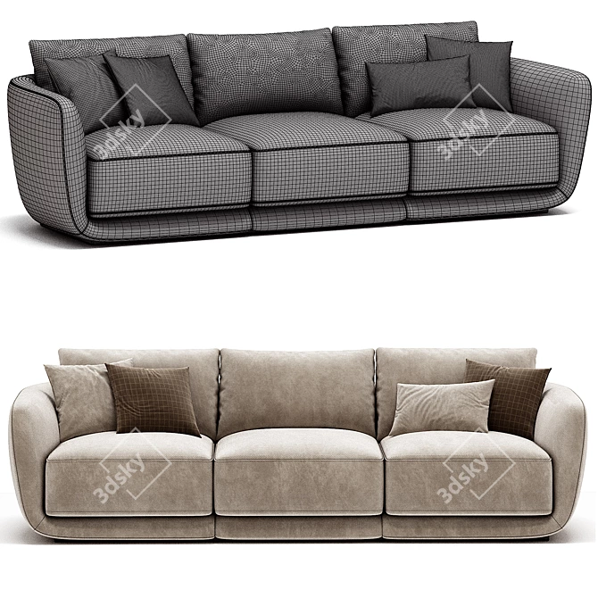 Modern Sofa Dario 3D Model 3D model image 6