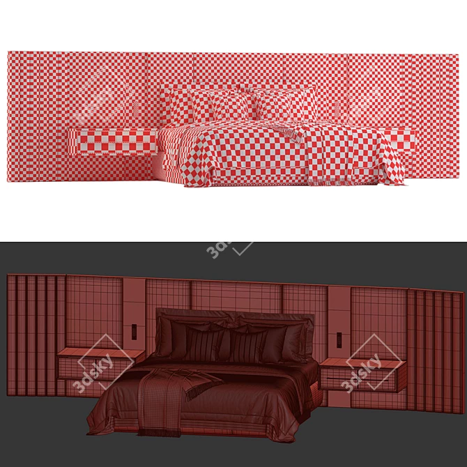 Luxury Beacon Bed Frame Variant 3D model image 1