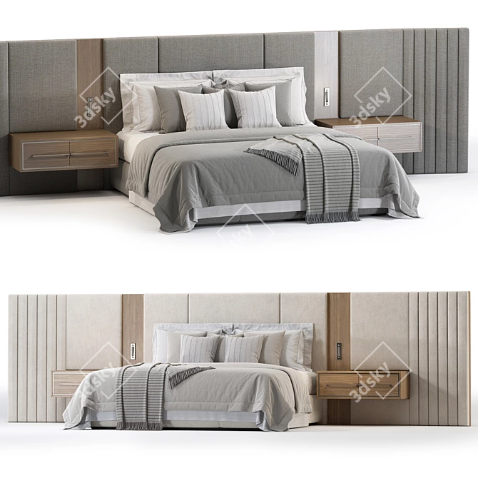 Luxury Beacon Bed Frame Variant 3D model image 3