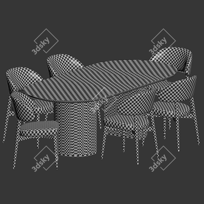 Modern Dining Set: Hyde Chair & Moon Table 3D model image 4