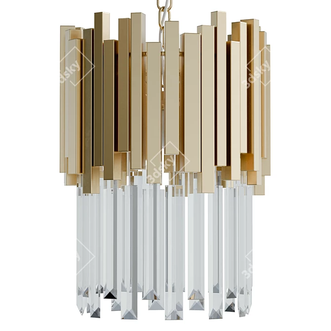 Crystal Tiered Pendant Light: 89cm 3D model image 2