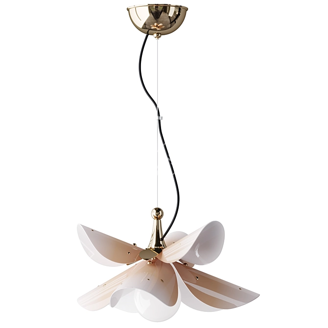 Elegant Blossoms Porcelain Pendant Lamp 3D model image 1