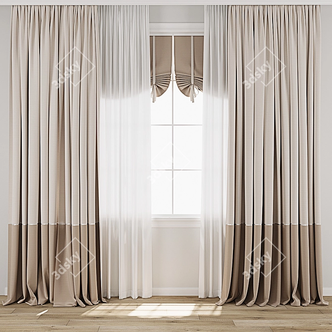 Vintage Curtain Model Bundle 3D model image 1