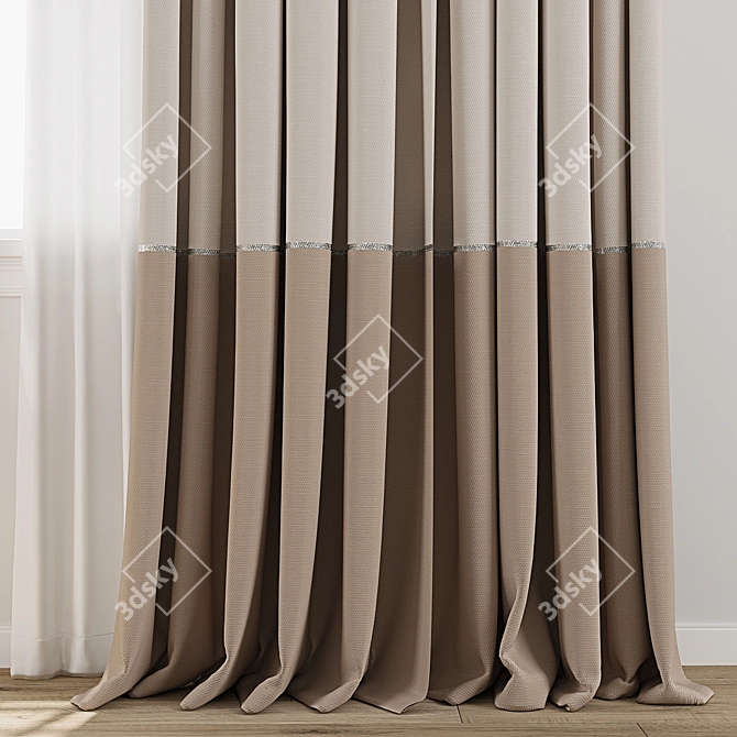 Vintage Curtain Model Bundle 3D model image 2