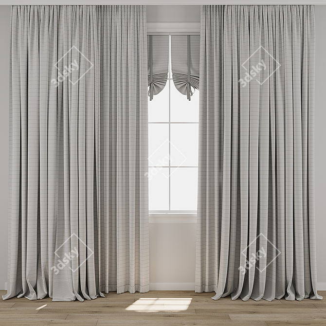 Vintage Curtain Model Bundle 3D model image 3