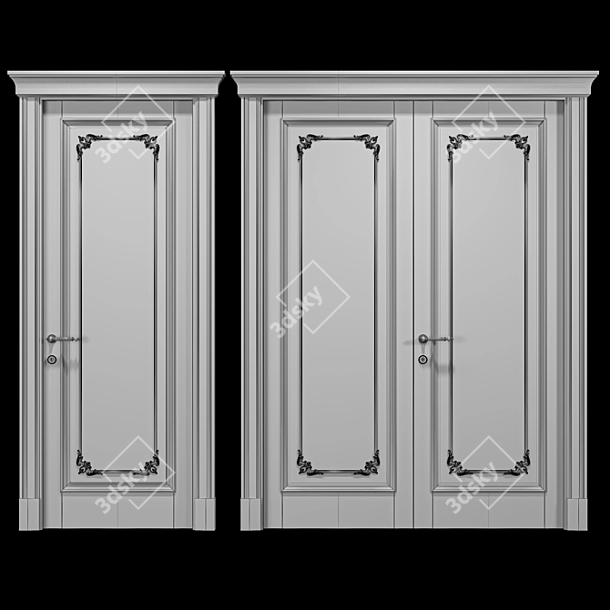 Modern Tower Entrance Door 3D model image 2