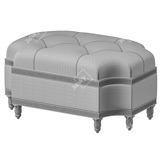 Luxury Adeline Ottoman in Ebony 3D model image 2