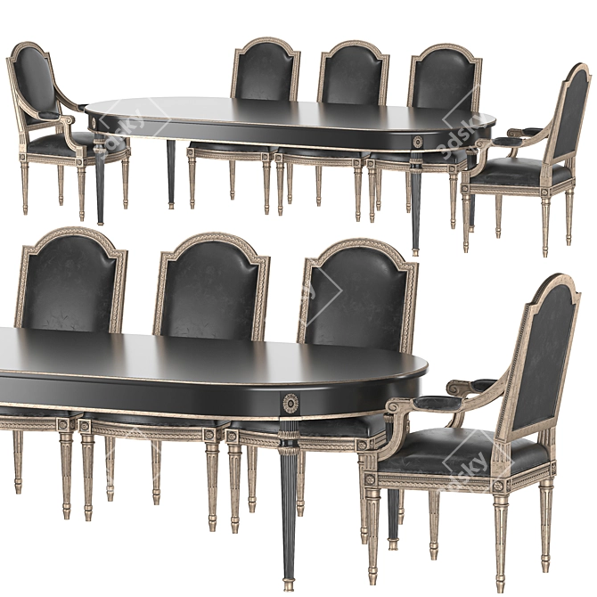 Ebanista Crillion Dining Set 3D model image 1