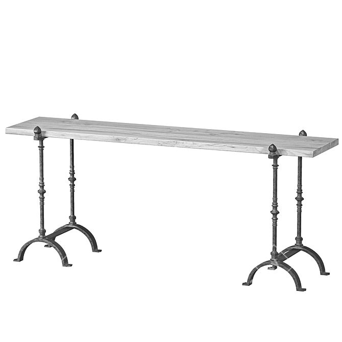 Elegant St. Remy Oak Console 3D model image 1