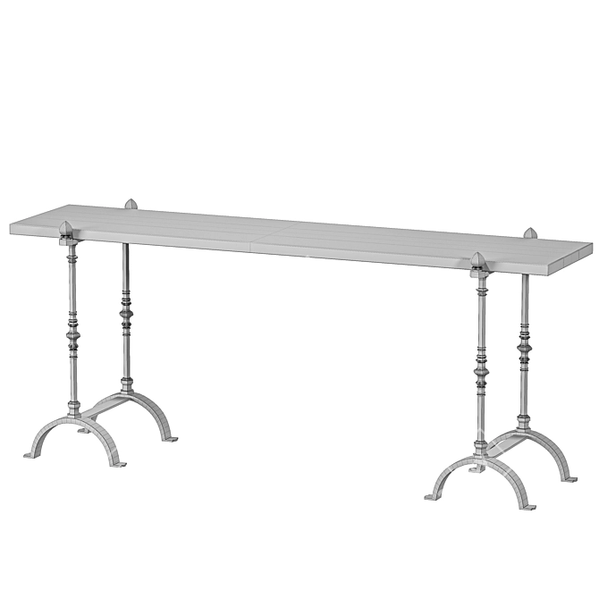 Elegant St. Remy Oak Console 3D model image 2