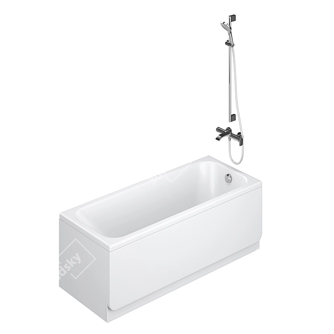 Luxury Bathtub Set with Accessories 3D model image 3