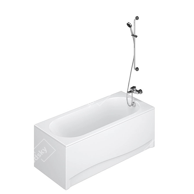 Luxury Bathtub Set with Accessories 3D model image 4