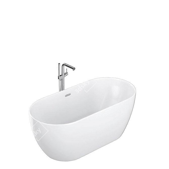 Luxury Bathtub Set with Accessories 3D model image 5
