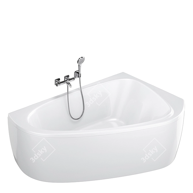Luxury Bathtub Set with Accessories 3D model image 6