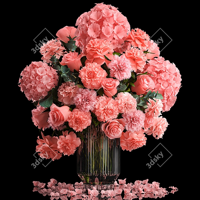 Pink Blossom Floral Arrangement 3D model image 1