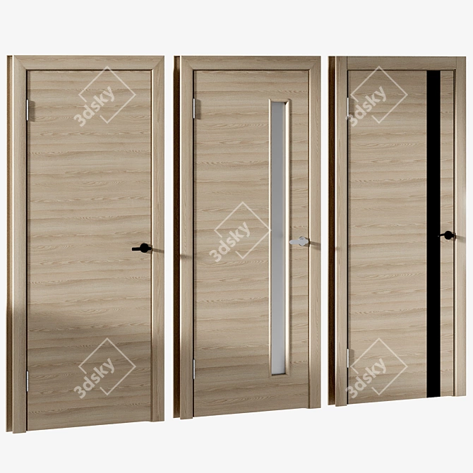 Hardflex Interior Doors with Locks 3D model image 2